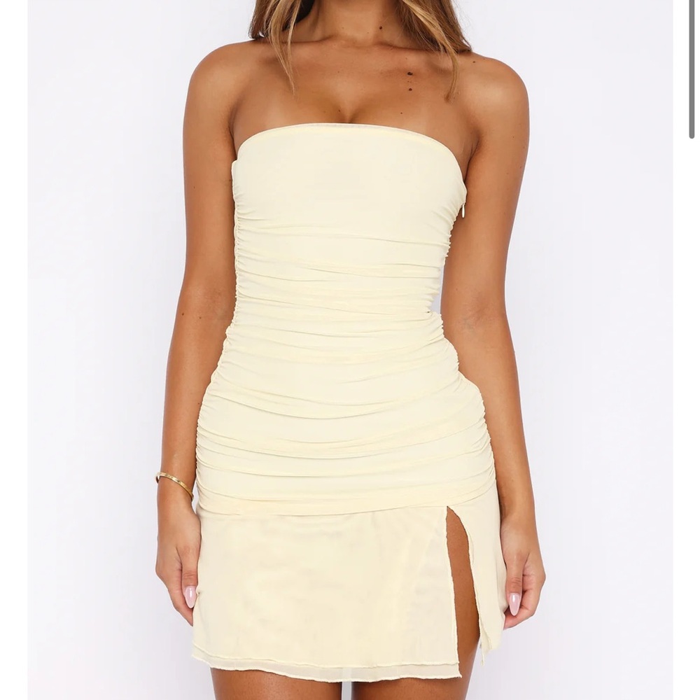 White Fox Taking Advantage Strapless Mini Dress